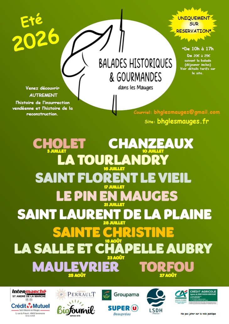 Les Balades Historiques & Gourmandes dans les Mauges, demandez le programme de l’été 2026 !